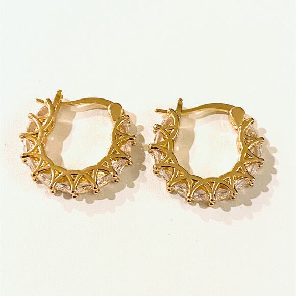 Rhinestone Hoop Earrings - Picture 3 of 3